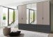 Falttürenschrank >OXFORD< in Graphit / Saharagrau / Spiegel - 300x236x58 (BxHxT)