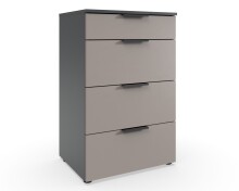 Hochkommode >OXFORD< in Schubkästen Saharagrau...