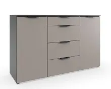 Sideboard >OXFORD< in Saharagrau, Korpus Graphit -...