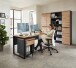 Aktenschrank >Memphis< in Artisan Eiche Dekor / Graphit - 75x197x38 (BxHxT)