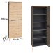 Aktenschrank >Memphis< in Artisan Eiche Dekor / Graphit - 75x197x38 (BxHxT)