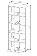 Aktenregal >Memphis< in Graphit / Artisan Eiche Dekor - 75x197x38 (BxHxT)