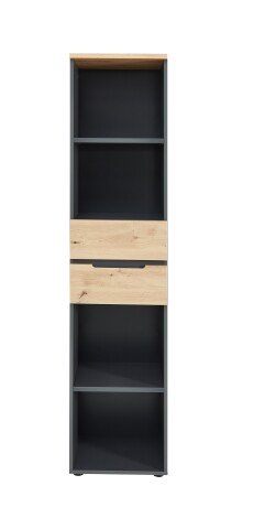 Aktenregal >Memphis< in Artisan Eiche Dekor / Graphit - 45x197x38 (BxHxT)