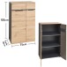 Aktenschrank >Memphis< in Artisan Eiche Dekor / Graphit - 75x122x38 (BxHxT)