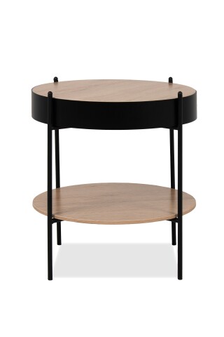 Beistelltisch >Trelleborg< in Dekor Artisan Eiche / schwarz - 47,5x48 (HxD)