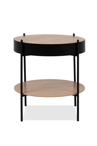 Beistelltisch >Trelleborg< in Dekor Artisan Eiche / schwarz - 47,5x48 (HxD)