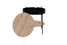 Beistelltisch >Trelleborg< in Dekor Artisan Eiche / schwarz - 47,5x48 (HxD)