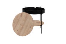 Beistelltisch >Trelleborg< in Dekor Artisan Eiche / schwarz - 47,5x48 (HxD)