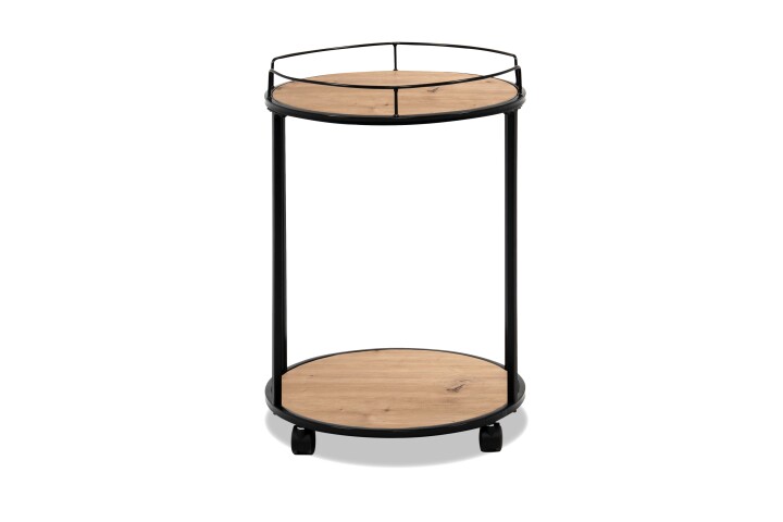 Servierwagen >Trelleborg< in Dekor Artisan Eiche / schwarz - 68x44 (HxD)