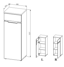 Aktenschrank >Memphis< in Artisan Eiche Dekor / Graphit - 45x122x38 (BxHxT)