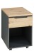 Rollcontainer >Memphis< in Artisan Eiche Dekor / Graphit - 45x66x55 (BxHxT)