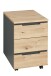 Rollcontainer >Memphis< in Artisan Eiche Dekor / Graphit - 45x66x55 (BxHxT)
