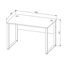 Schreibtisch >Memphis< in Artisan Eiche Dekor / schwarz - 120x77x73 (BxHxT)
