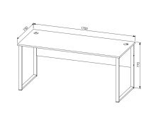 Schreibtisch >Memphis< in Artisan Eiche Dekor / schwarz - 170x77x73 (BxHxT)