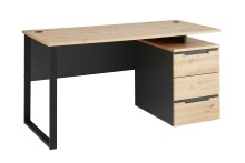 Schreibtisch >Memphis< in Artisan Eiche Dekor / Graphit - 150x77x73 (BxHxT)
