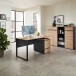 Schreibtisch >Memphis< in Artisan Eiche Dekor / Graphit - 150x77x73 (BxHxT)
