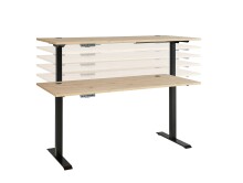 Schreibtisch >Memphis< höhenverstellbar, Artisan Eiche / schwarz - 160x72/120x77 (BxHxT)