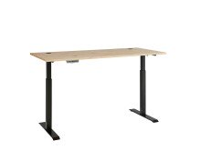Schreibtisch >Memphis< höhenverstellbar, Artisan Eiche / schwarz - 160x72/120x77 (BxHxT)