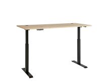 Schreibtisch >Memphis< höhenverstellbar, Artisan Eiche / schwarz - 160x72/120x77 (BxHxT)