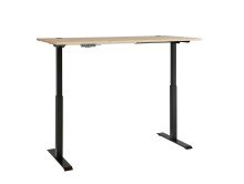 Schreibtisch >Memphis< höhenverstellbar, Artisan Eiche / schwarz - 160x72/120x77 (BxHxT)