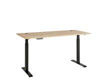 Schreibtisch >Memphis< höhenverstellbar, Artisan Eiche / schwarz - 160x72/120x77 (BxHxT)