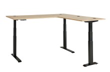 Eckschreibtisch >Memphis< höhenverstellbar, Artisan Eiche Dekor - 185x64/129x177 (BxHxT)