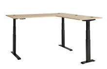 Eckschreibtisch >Memphis< höhenverstellbar, Artisan Eiche Dekor - 185x64/129x177 (BxHxT)