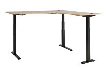 Eckschreibtisch >Memphis< höhenverstellbar, Artisan Eiche Dekor - 185x64/129x177 (BxHxT)