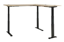 Eckschreibtisch >Memphis< höhenverstellbar, Artisan Eiche Dekor - 185x64/129x177 (BxHxT)