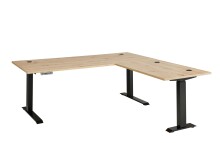 Eckschreibtisch >Memphis< höhenverstellbar, Artisan Eiche Dekor - 185x64/129x177 (BxHxT)
