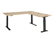 Eckschreibtisch >Memphis< höhenverstellbar, Artisan Eiche Dekor - 185x64/129x177 (BxHxT)