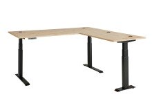 Eckschreibtisch >Memphis< höhenverstellbar, Artisan Eiche Dekor - 185x64/129x177 (BxHxT)