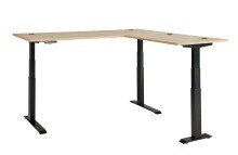 Eckschreibtisch >Memphis< höhenverstellbar, Artisan Eiche Dekor - 185x64/129x177 (BxHxT)