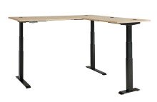 Eckschreibtisch >Memphis< höhenverstellbar, Artisan Eiche Dekor - 185x64/129x177 (BxHxT)