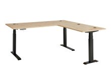 Eckschreibtisch >Memphis< höhenverstellbar, Artisan Eiche Dekor - 185x64/129x177 (BxHxT)