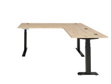 Eckschreibtisch >Memphis< höhenverstellbar, Artisan Eiche Dekor - 185x64/129x177 (BxHxT)