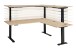 Eckschreibtisch >Memphis< höhenverstellbar, Artisan Eiche Dekor - 185x64/129x177 (BxHxT)