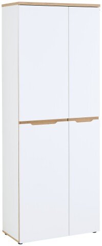 Aktenschrank >Memphis< in Weiß / Artisan Eiche Dekor - 75x197x38 (BxHxT)