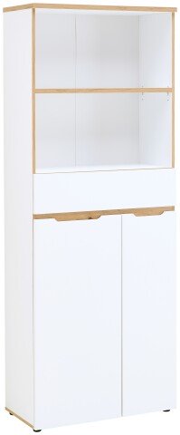 Aktenschrank >Memphis< in Weiß / Artisan Eiche Dekor - 75x197x38 (BxHxT)