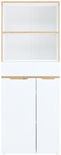 Aktenschrank >Memphis< in Weiß / Artisan Eiche Dekor - 75x197x38 (BxHxT)