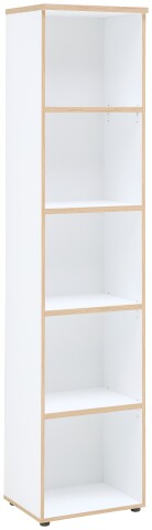 Aktenregal >Memphis< in Weiß / Artisan Eiche Dekor - 45x197x38 (BxHxT)