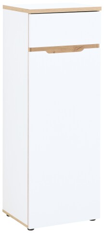 Aktenschrank >Memphis< in Weiß / Artisan Eiche Dekor - 45x122x38 (BxHxT)