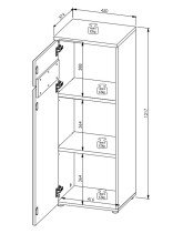 Aktenschrank >Memphis< in Weiß / Artisan Eiche Dekor - 45x122x38 (BxHxT)