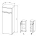 Aktenschrank >Memphis< in Weiß / Artisan Eiche Dekor - 45x122x38 (BxHxT)