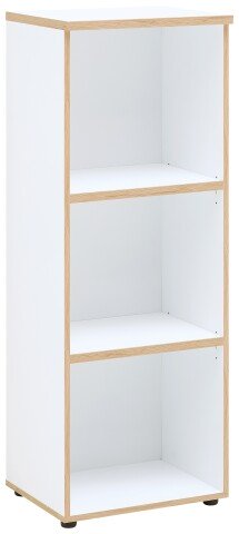 Aktenregal >Memphis< in Weiß / Artisan Eiche Dekor - 45x122x38 (BxHxT)