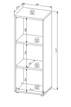 Aktenregal >Memphis< in Weiß / Artisan Eiche Dekor - 45x122x38 (BxHxT)