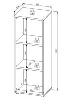 Aktenregal >Memphis< in Weiß / Artisan Eiche Dekor - 45x122x38 (BxHxT)