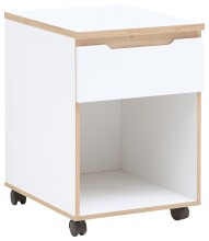 Rollcontainer >Memphis< in Weiß / Artisan Eiche Dekor - 45x66x55 (BxHxT)