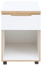 Rollcontainer >Memphis< in Weiß / Artisan Eiche Dekor - 45x66x55 (BxHxT)