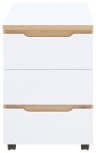 Rollcontainer >Memphis< in Weiß / Artisan Eiche Dekor - 45x66x55 (BxHxT)